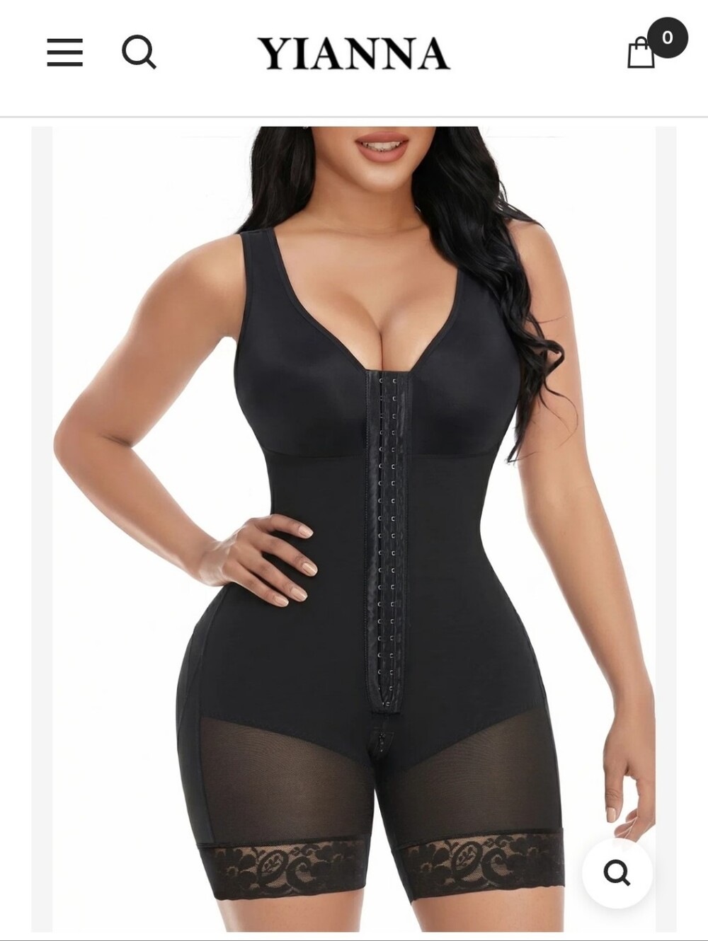 Yianna Powernet Sculpt Fajas Columbianas Shapewear Bodysuit Butt Lifter Sz M